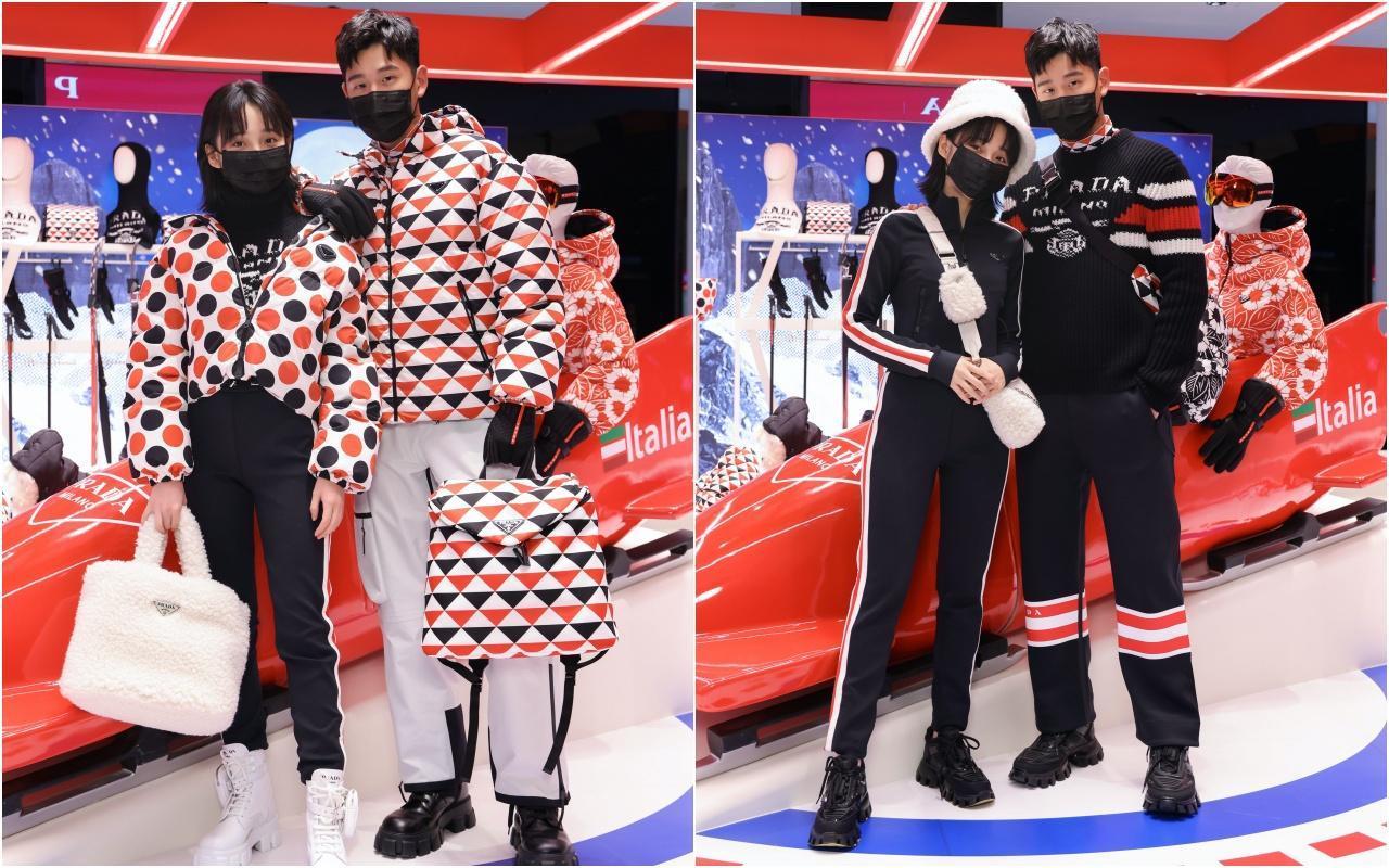 周興哲與李沐出席PRADA On Ice 期間限定店開幕活動。(PRADA提供)