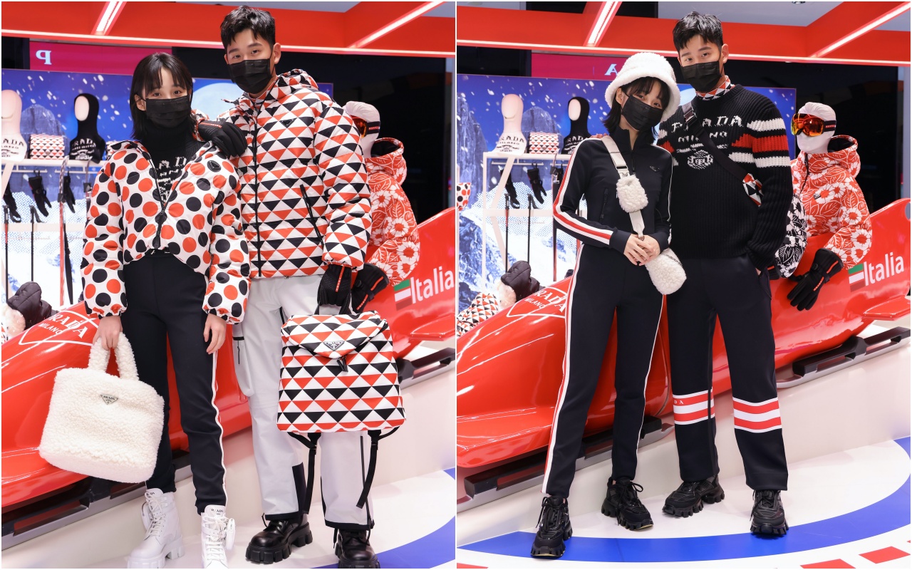 周興哲與李沐出席PRADA On Ice 期間限定店開幕活動。（PRADA提供）