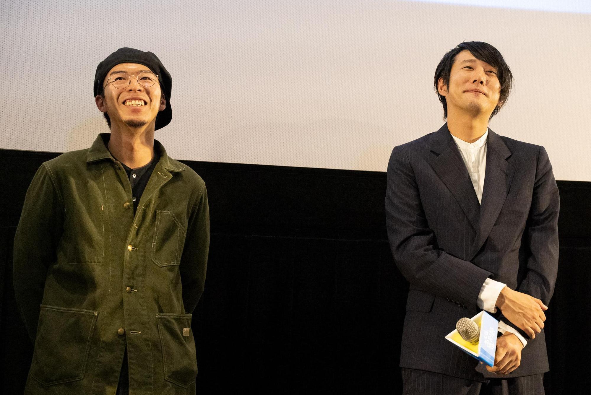 藤井道人（右）曾和《新聞記者》攝影指導今村圭佑獲邀來台出席高雄電影節活動。（高雄電影節提供）