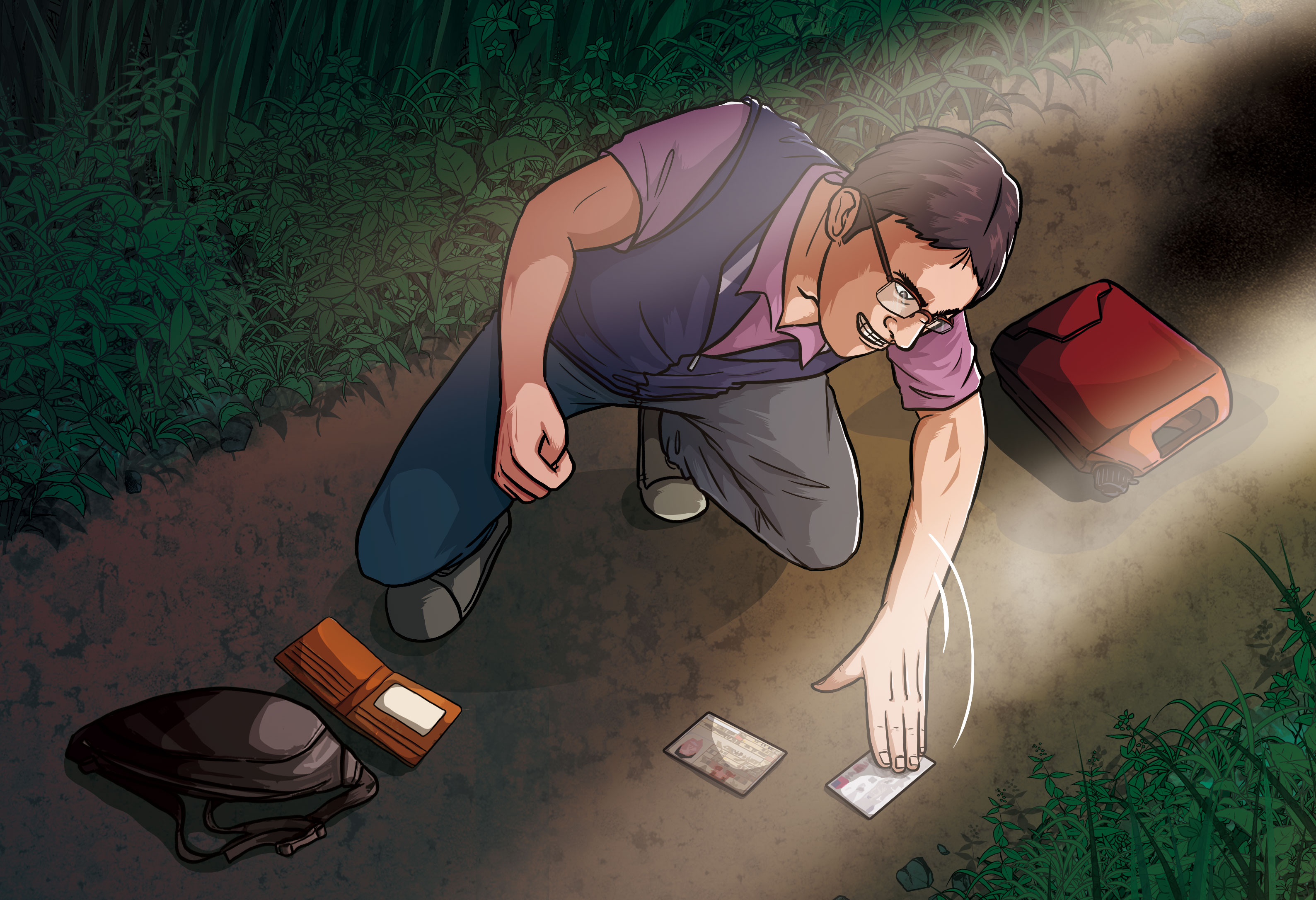 孫國晃在焚屍現場留下自己的證件及遺書，希望讓檢警誤認自己是死者。