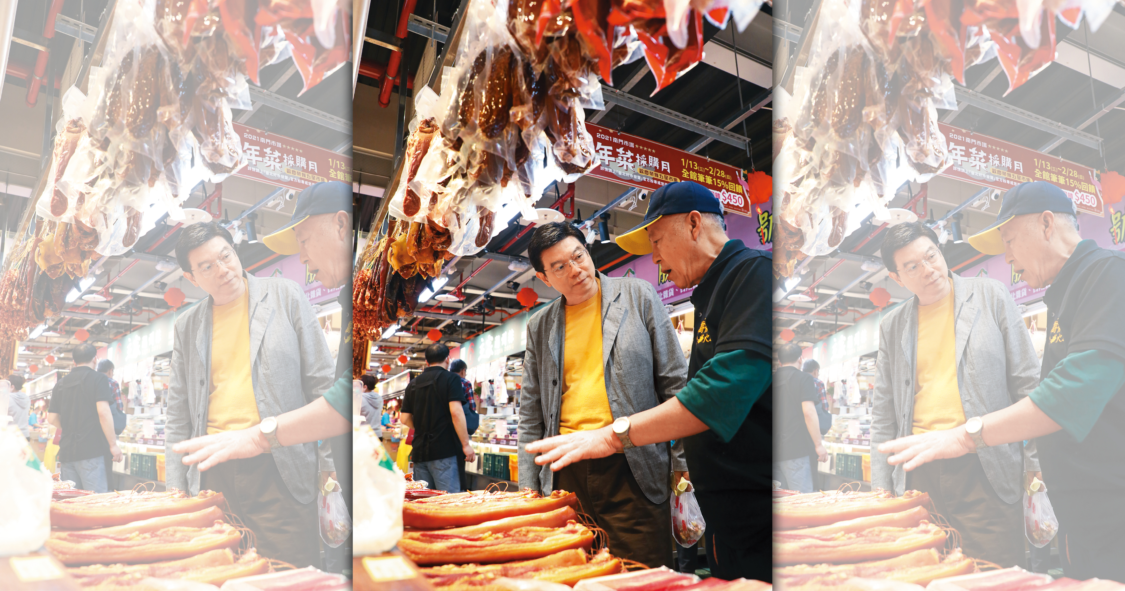 為了準備年菜，裴偉都會親自去熟悉的店家採買。