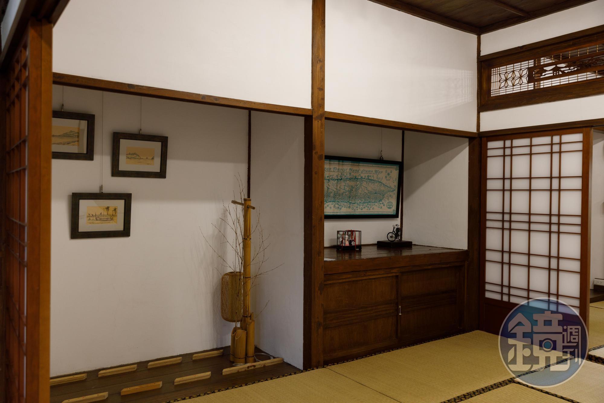 老屋內部空間、陳列物濃濃和風。