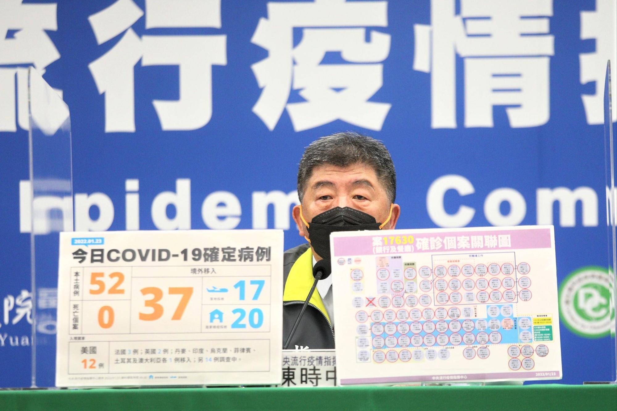 指揮中心說明本土案例。(指揮中心提供)