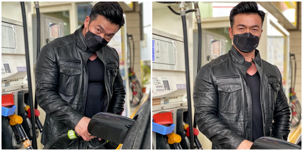 被網友提醒不要在加油站用手機，李沛旭直接回嗆：現在加油機台旁都要開手機掃防疫QR code就不危險？拜託大家『不要當智障』好嗎？ （翻攝自李沛旭臉書）