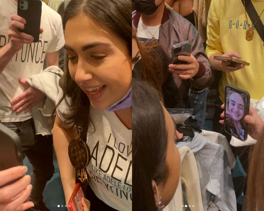 埃萊妮過去1年買了3次愛黛兒演唱會門票，但每次都碰上出包狀況取消，這回賭城沒看成演出，但愛黛兒跟她視訊，承諾下次自己出機票跟住宿，請她來看演唱會。（翻攝自Eleni Sabra Instagram）