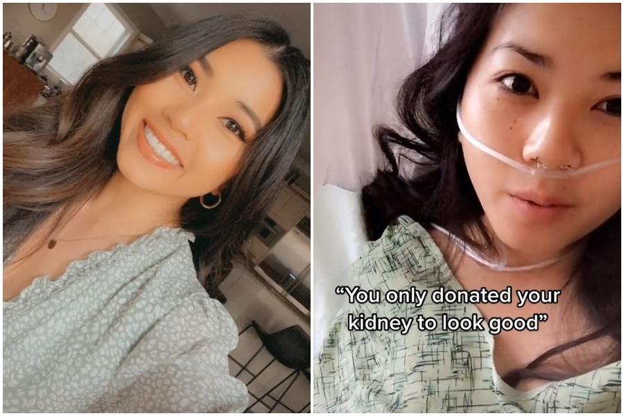 科琳在TikTok上傳多支短片分享捐腎救男友,最後慘遭劈腿的經歷。(翻攝自TikTok)