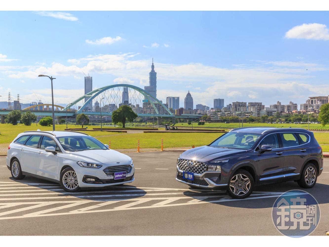 HYUNDAI Santa Fe Turbo Hybrid V.S. FORD Mondeo Hybrid Wagon