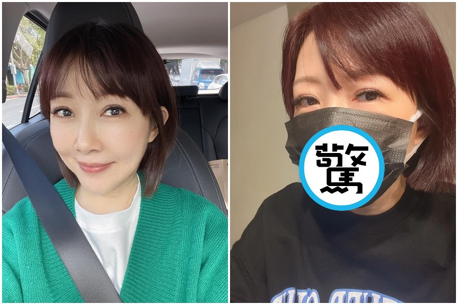 余皓然戴上特別花色的口罩，被銀行行員一直投射目光。（翻攝自余皓然臉書）