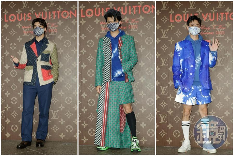 林哲熹(左起)、陳柏霖、劉冠廷21日出席LV活動。