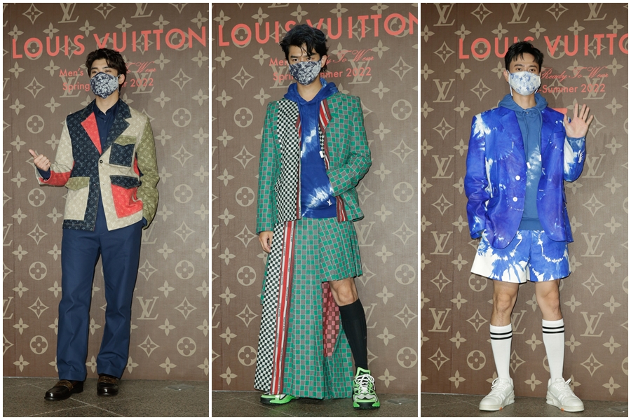 林哲熹（左起）、陳柏霖、劉冠廷21日出席LV活動。