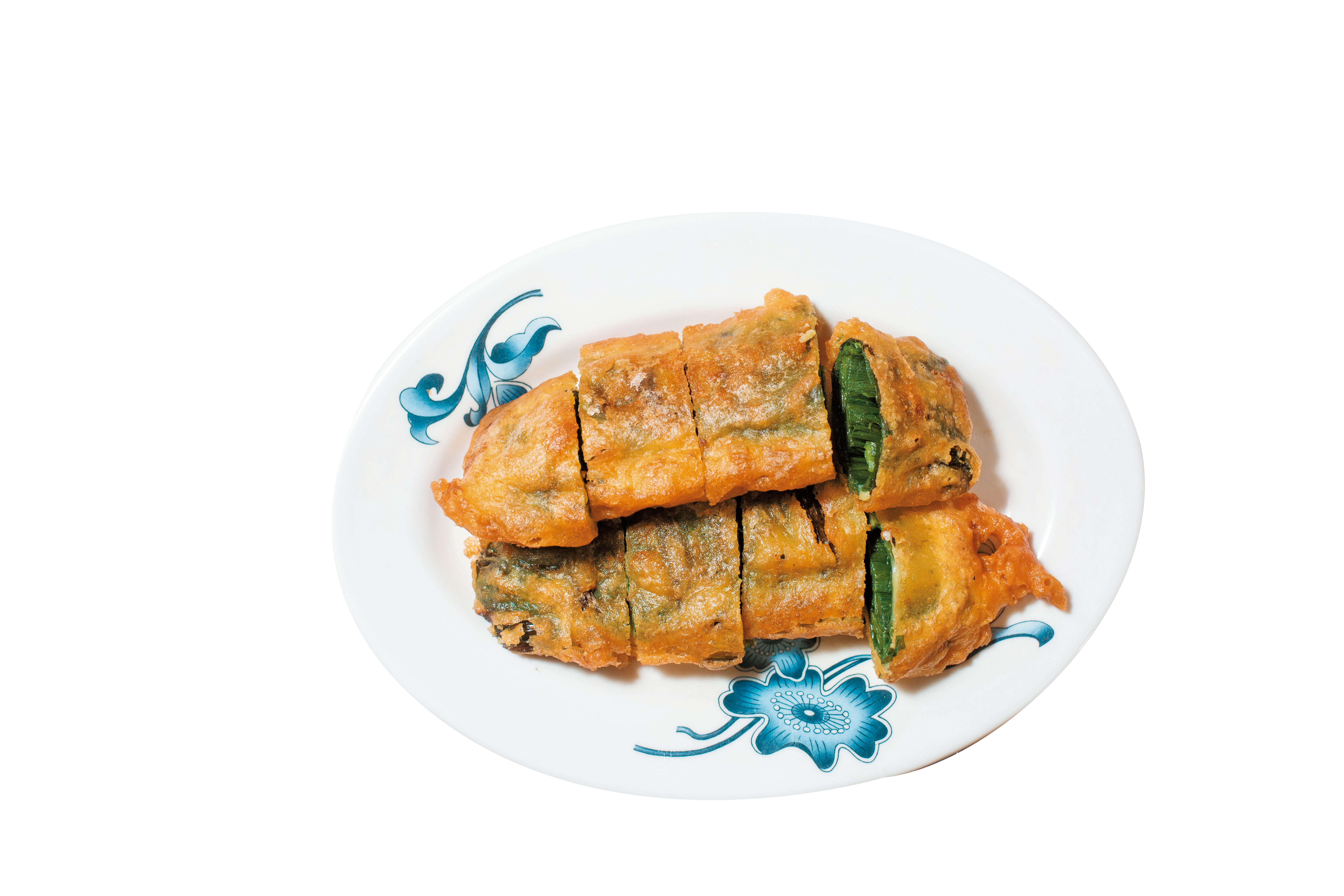 阿源炸粿的韭菜條水分、甜度完整保持，不糊爛。（25元／份）