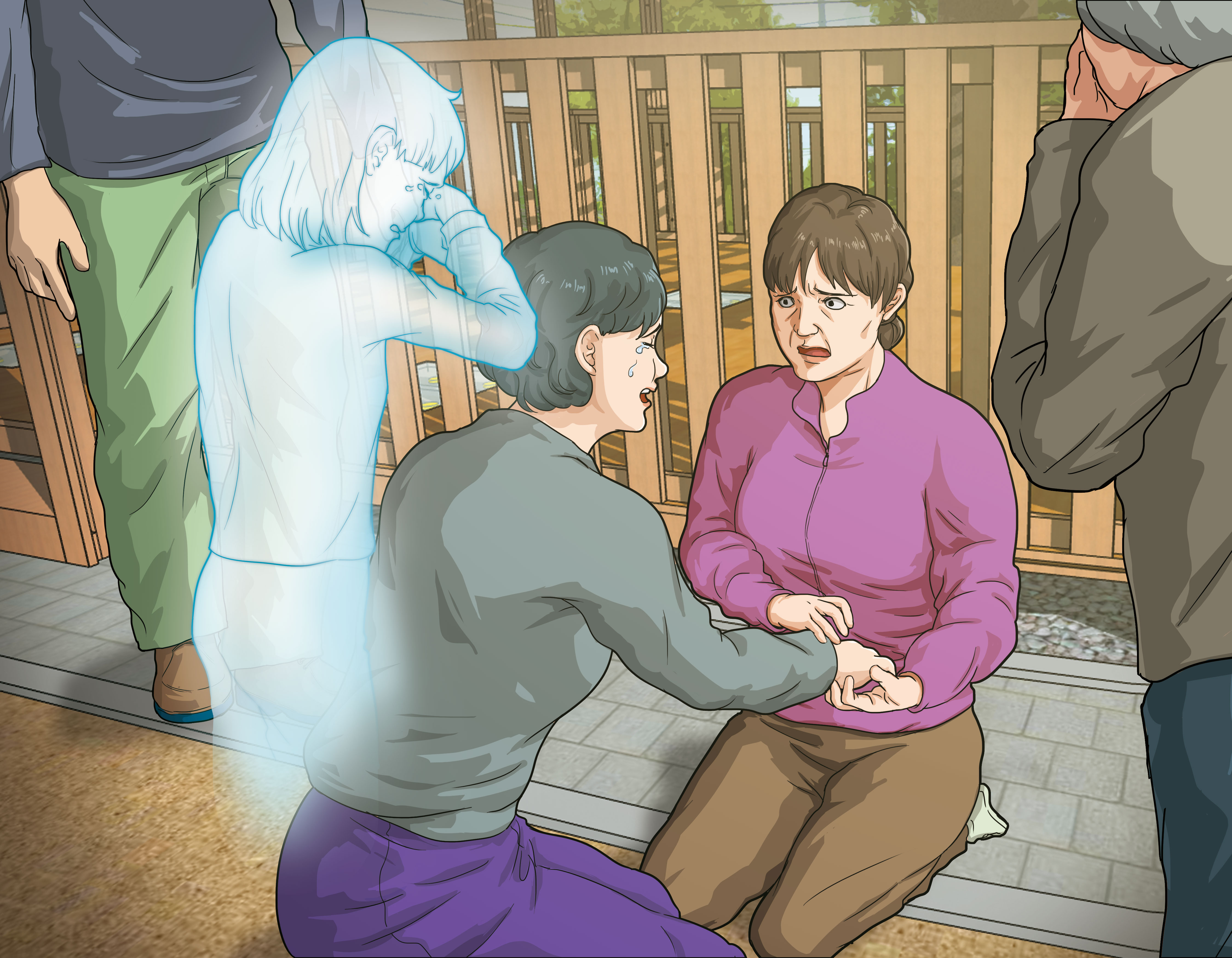 招魂時,死者的阿姨突然跪地痛哭,疑似遭冤魂附身。