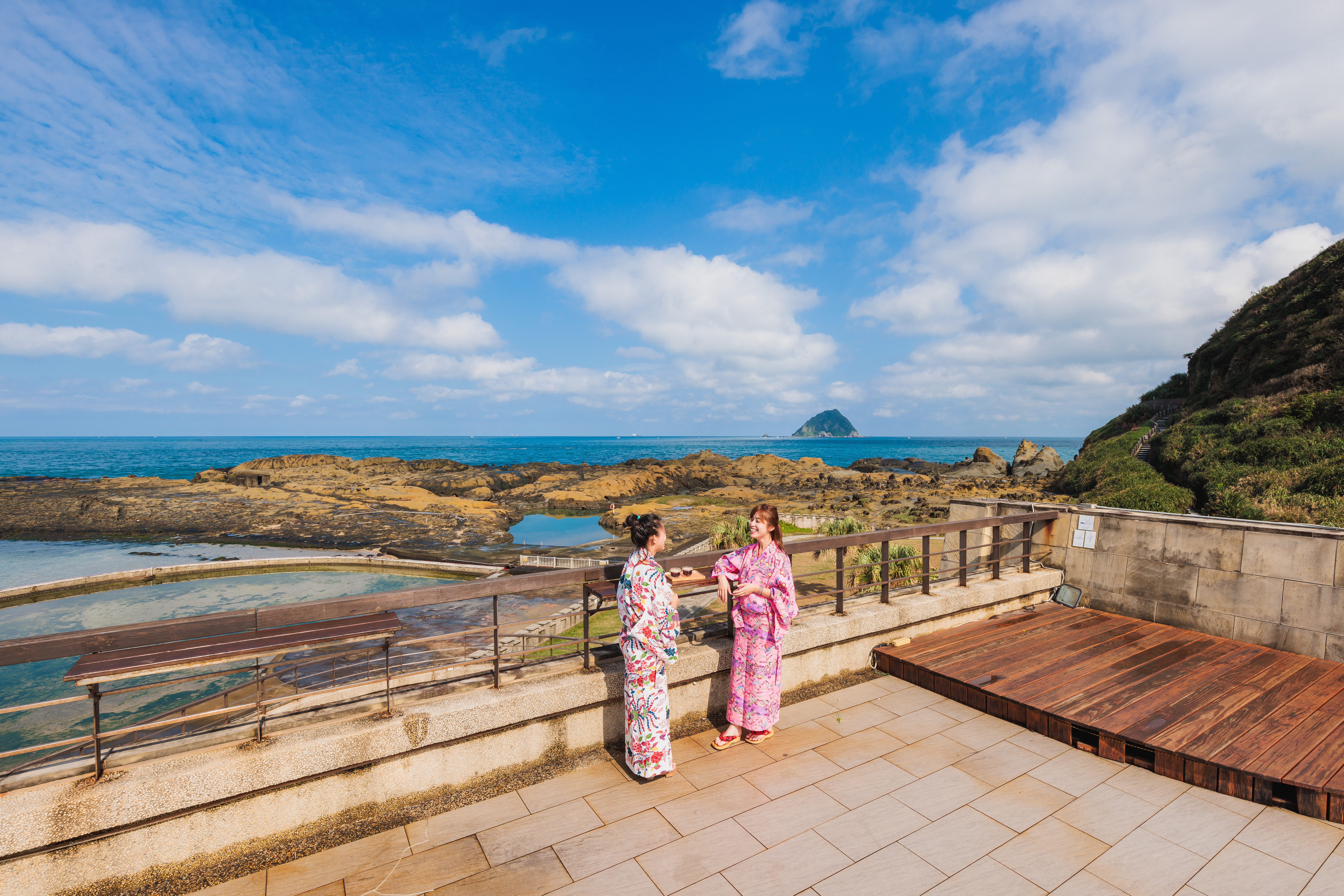 和平島公園近期推出「共島季─和平島上的沖繩回憶」，能體驗沖繩傳統服飾。