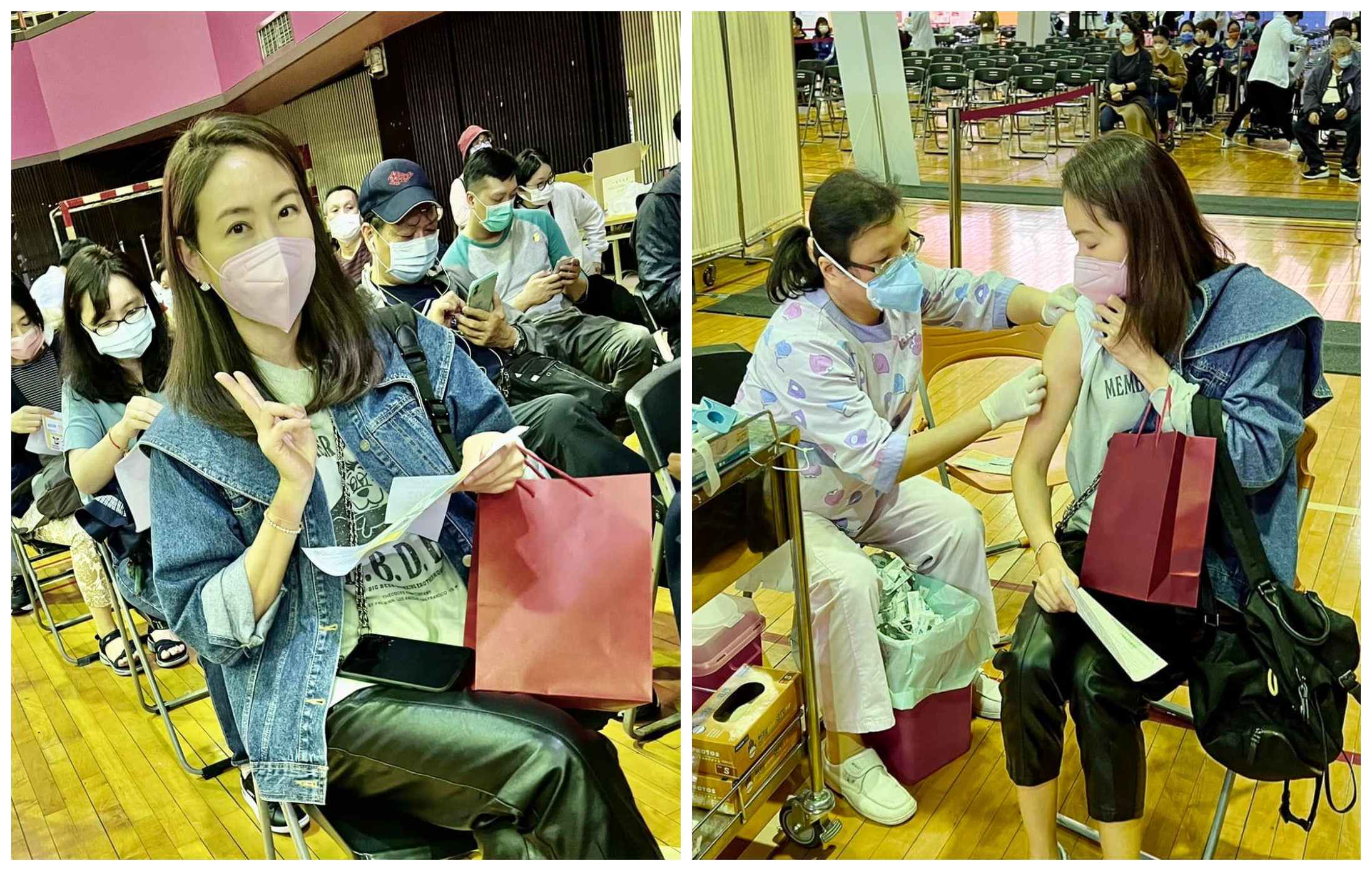 賈永婕今天去打第三劑高端疫苗。（翻攝賈永婕臉書）