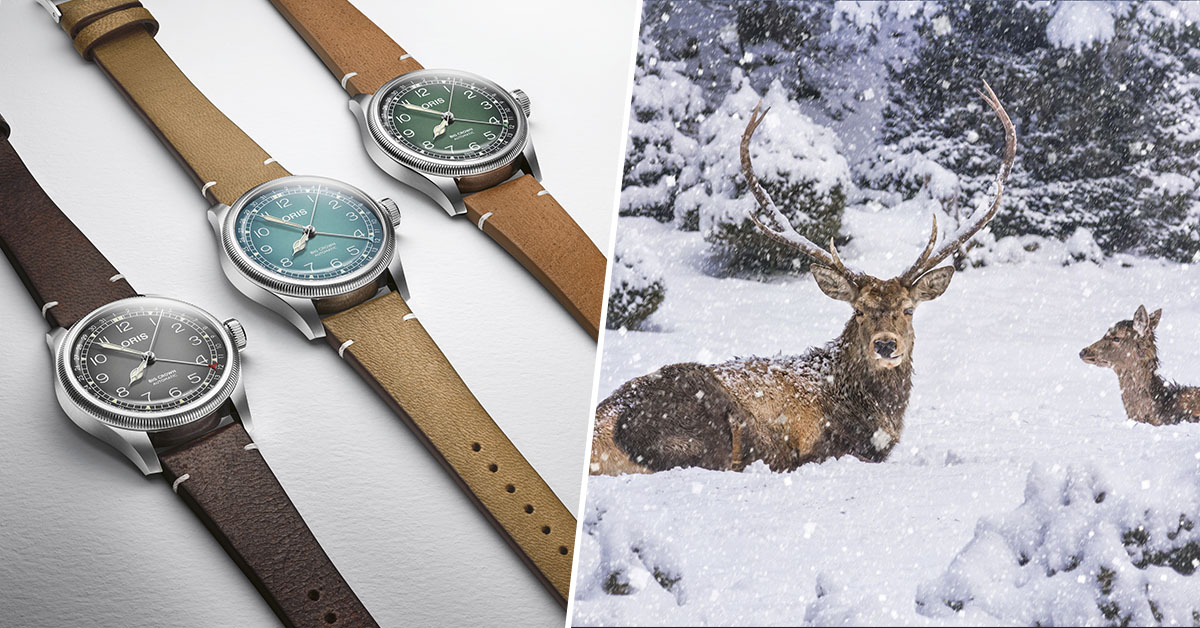Oris與製作永續鹿皮商品的瑞士公司Cervo Volante攜手合作，為腕錶增添自然永續之美。