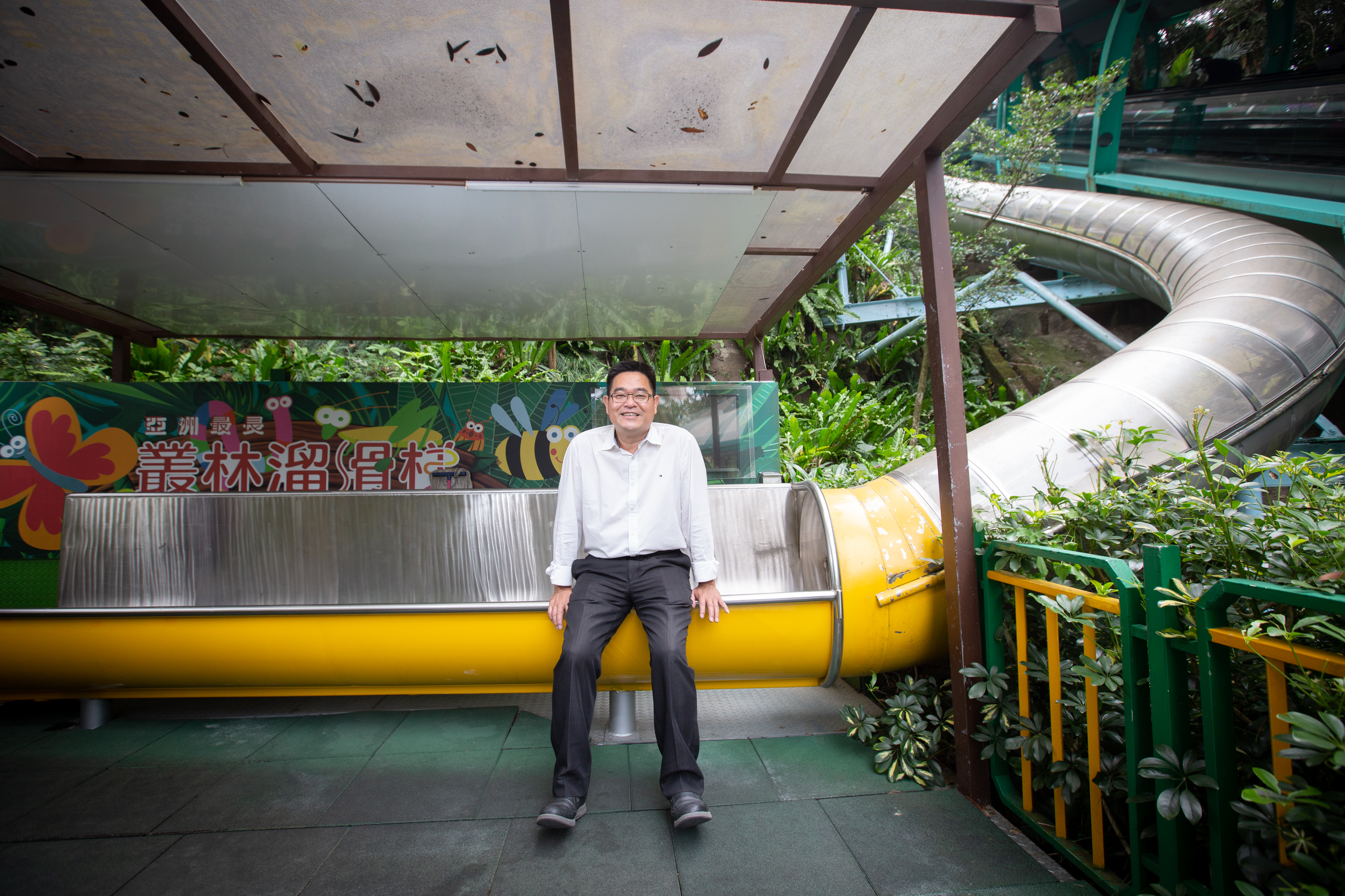 吳思漢獨家代理德國Wiegand立體螺旋溜滑梯,8年來在全台設計逾30座造型各異溜滑梯,掀起溜滑梯熱潮。