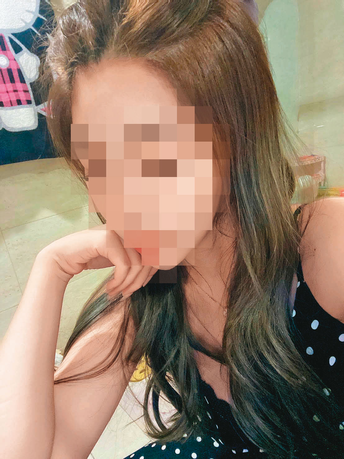 傳播妹Ｗ女不滿三重警方吃案，去年底跳樓輕生。（讀者提供，當事人已經變裝處理）