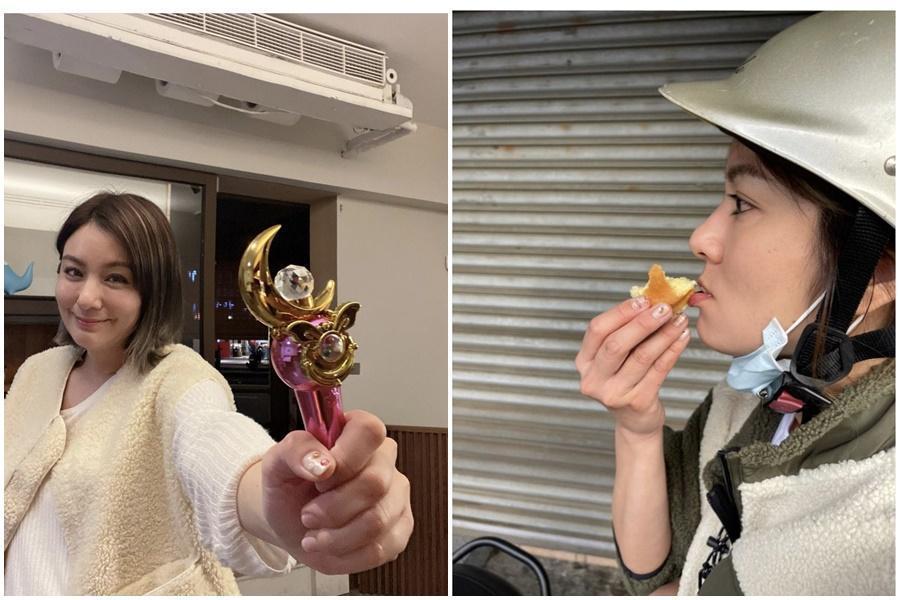 莎莎自拍照一出,「耶!我有了!」即被傳出懷孕消息。事實上莎莎只是要炫耀美少女戰士悠遊卡,強調自己絕對沒懷孕。(翻攝自莎莎IG)