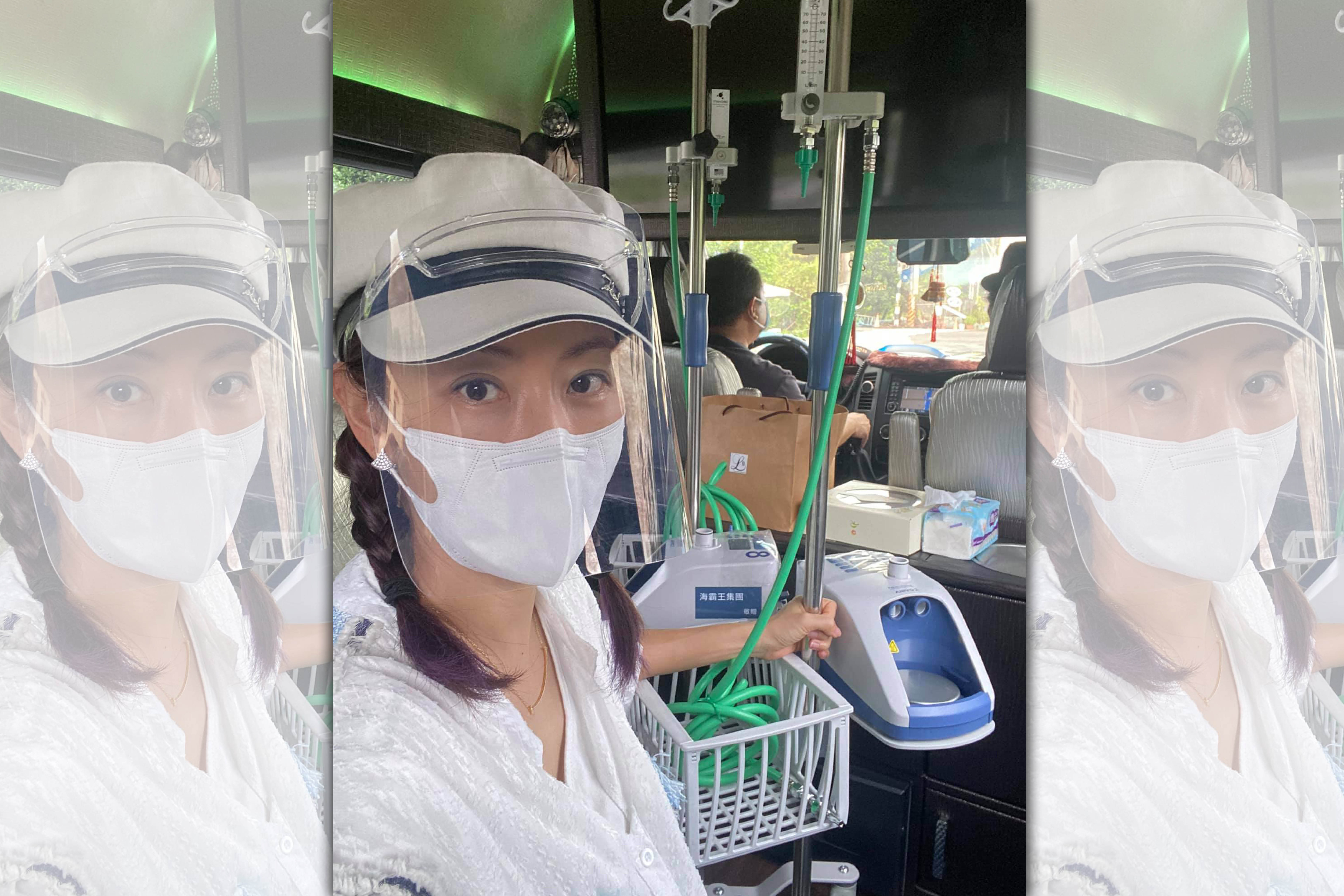 賈永婕在疫情期間募捐到300多台呼吸救命神器贈送給各醫療院所，被封「抗疫女神」。（翻攝自賈永婕臉書）