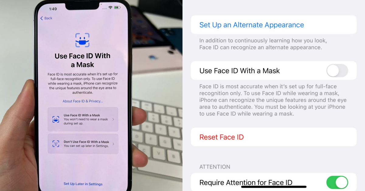蘋果將在iOS 15.4版提供口罩版Face ID。（翻攝自推特）