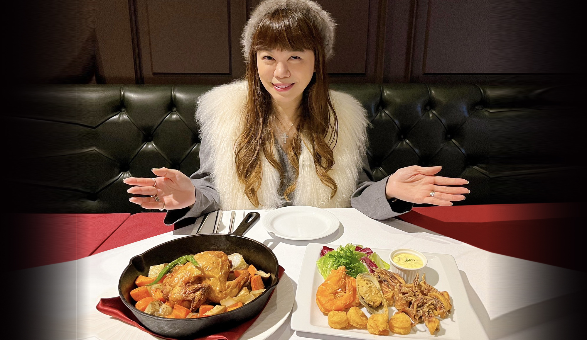 溫筱鴻表示，在禮客消費滿額送海陸雙享餐。（禮客提供）