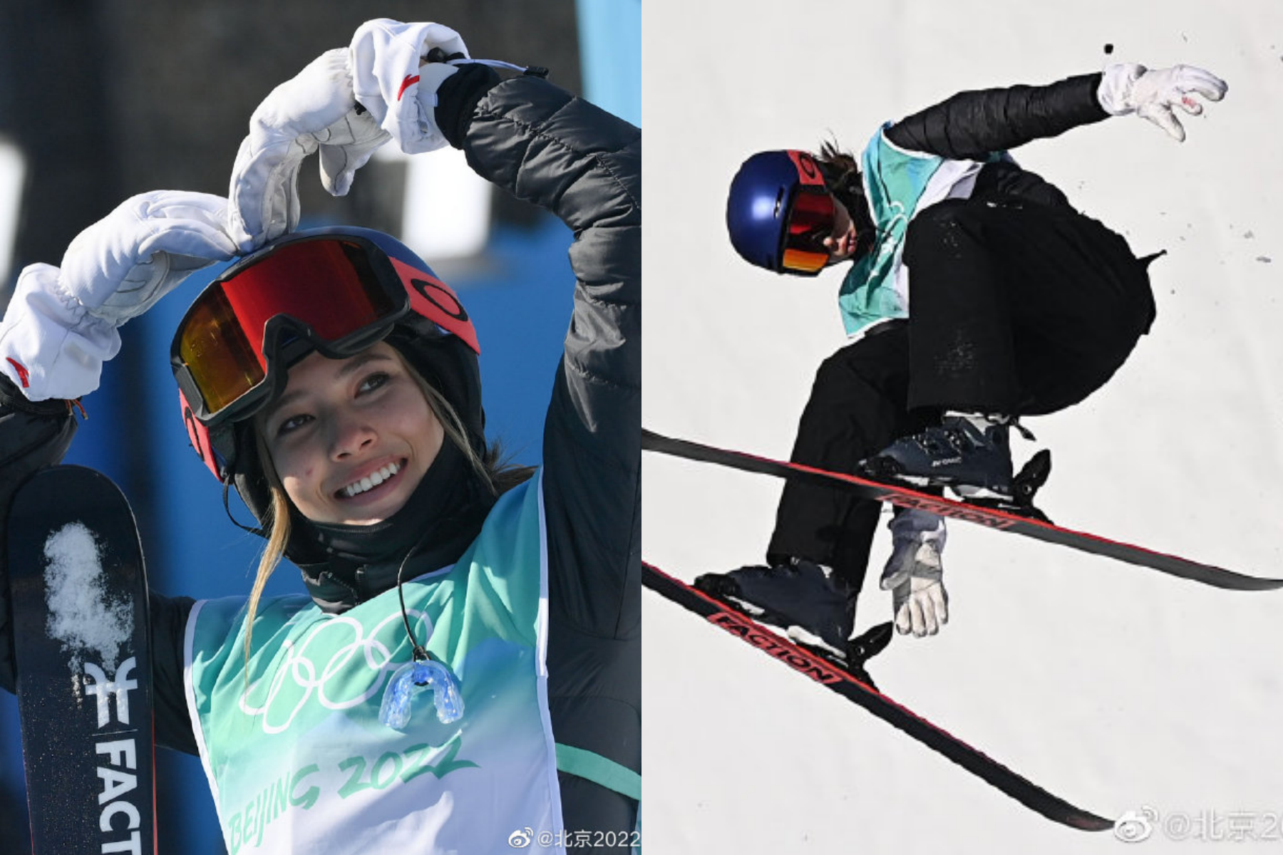 有「青蛙公主」之稱中美混血兒的谷愛凌，今日出戰自由式滑雪項目成功晉級。（翻攝自2022年北京冬奧會微博）