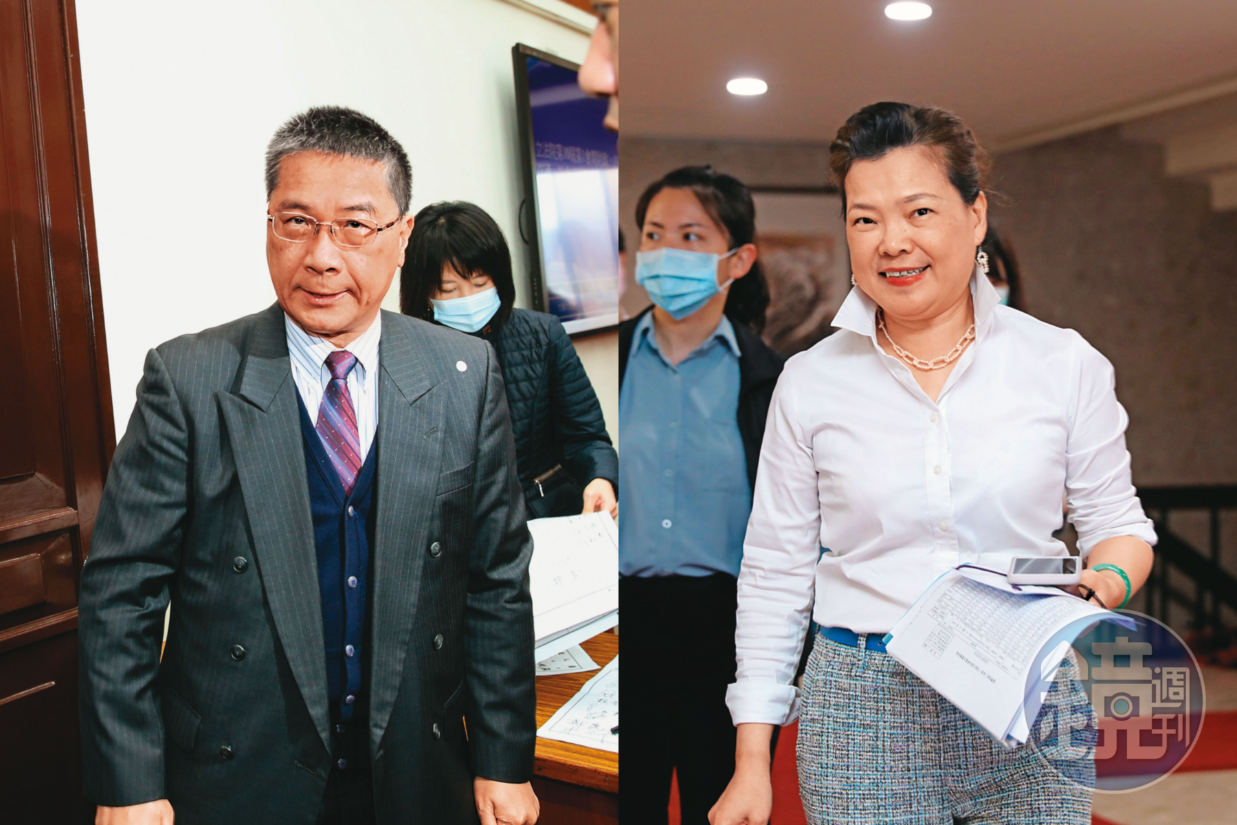 面對強敵、新北市長侯友宜,綠營內有呼聲拱內政部長徐國勇(左)出征,「部長對戰署長」;經濟部長王美花(右)被黨內點名是回鄉出戰彰化縣長的「貴婦刺客」。