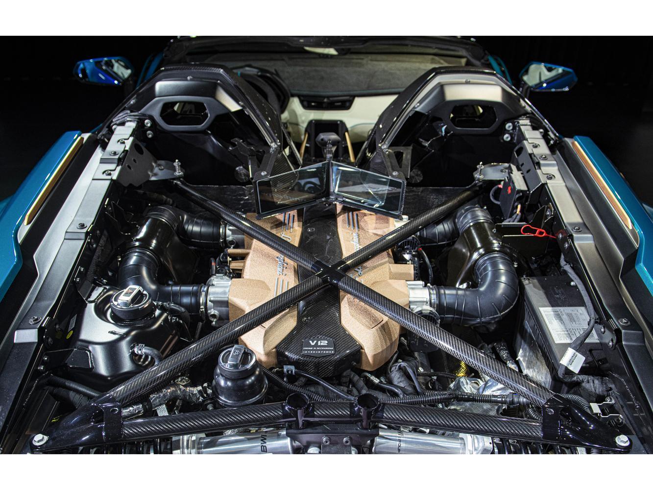 Sián Roadster搭載了採用鈦合金進氣閥的 V12 引擎，於8,500 rpm 時可輸出 785 hp 最大馬力。