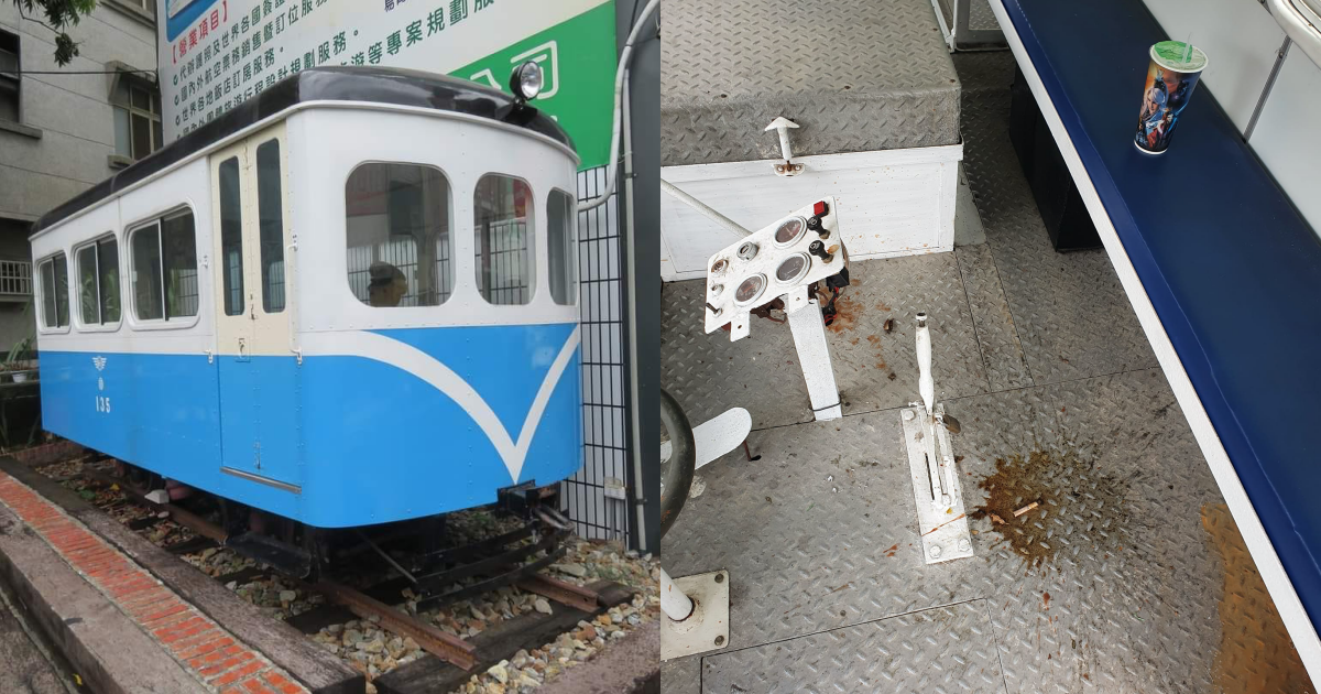 全台首輛由民間修復的火車遭人侵入破壞，讓悉心維護的陳朝強相當心痛。（翻攝自陳朝強臉書）
