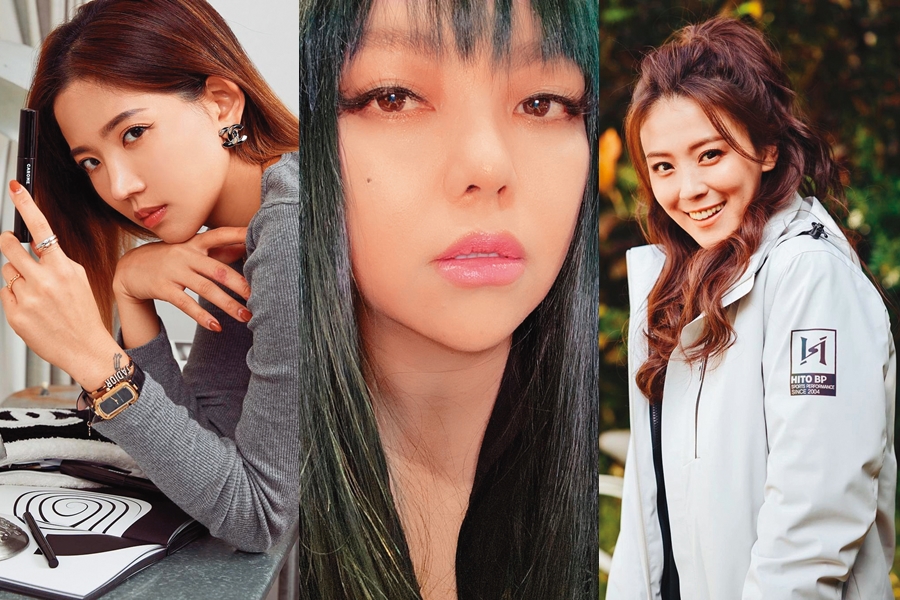 演藝圈不少女星情路都相當坎坷，其中不乏被劈腿甚至流產的，左起為陳艾琳、阿妹、卓文萱。（翻攝自陳艾琳、阿妹、卓文萱IG）