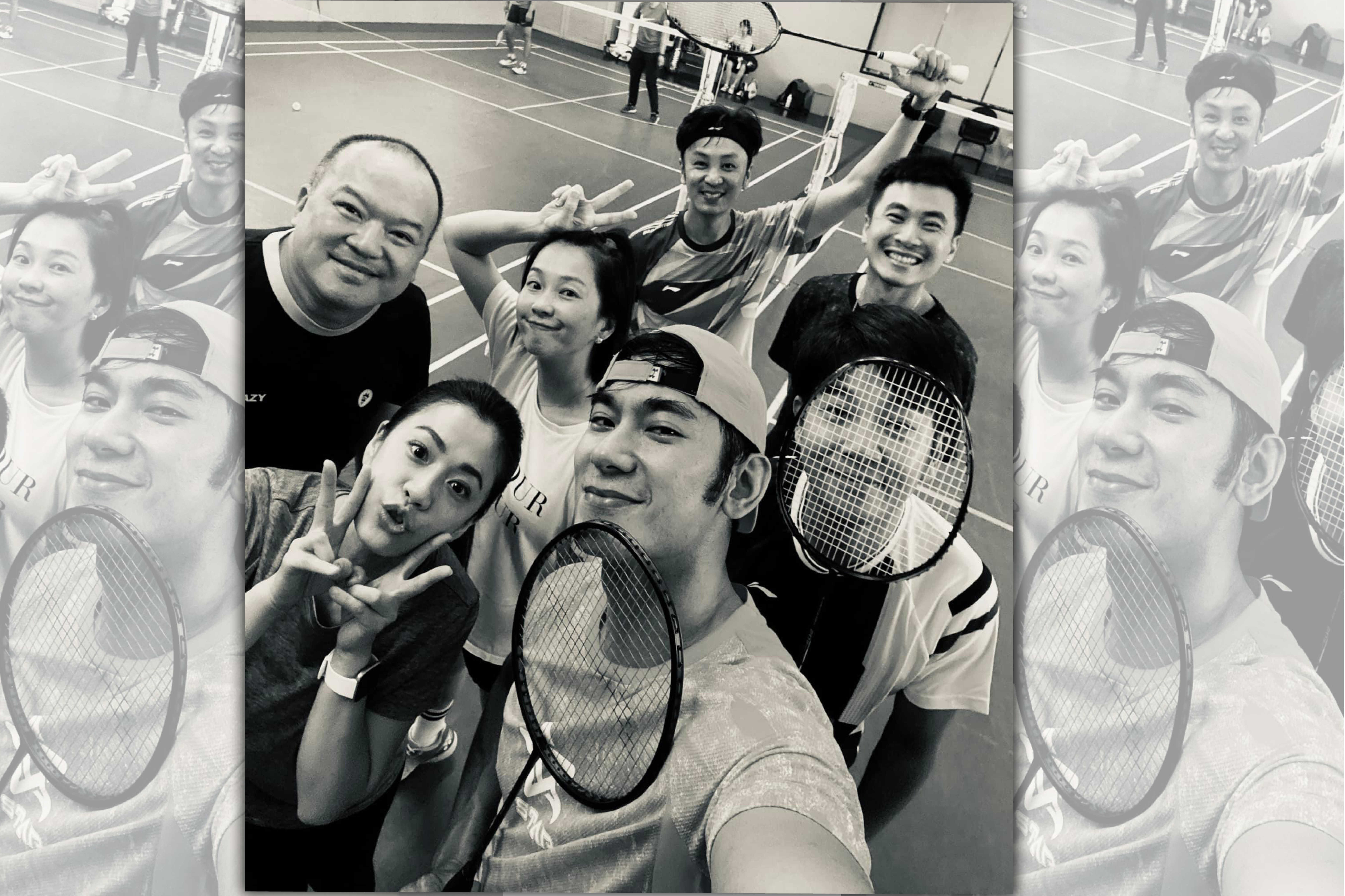 亮哲在臉書發黑白照哀悼明金成。（翻攝臉書）