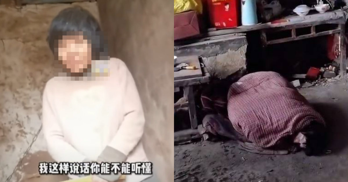 徐州八孩之母(左)事件引發關注,如今再爆出同村還有另一女子(右)也過著非人生活。(翻攝自微博)