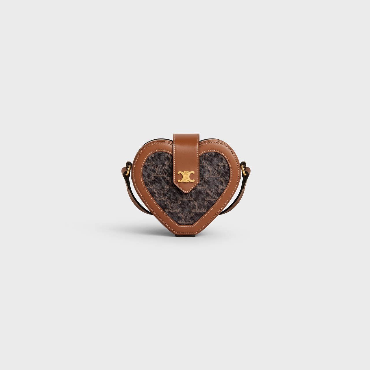Heart Tambour經典老花皮革緄邊肩背包。NT$82,000。（CELINE提供）