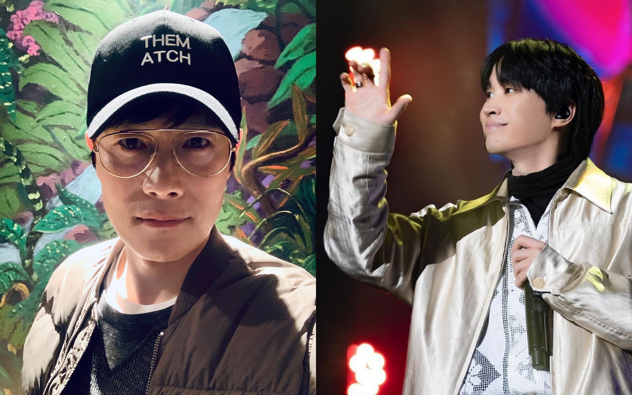 Epik High成員Tablo（右）與影帝李秉憲（左）今同時傳出確診新冠肺炎。（翻攝Tablo、李秉憲IG）