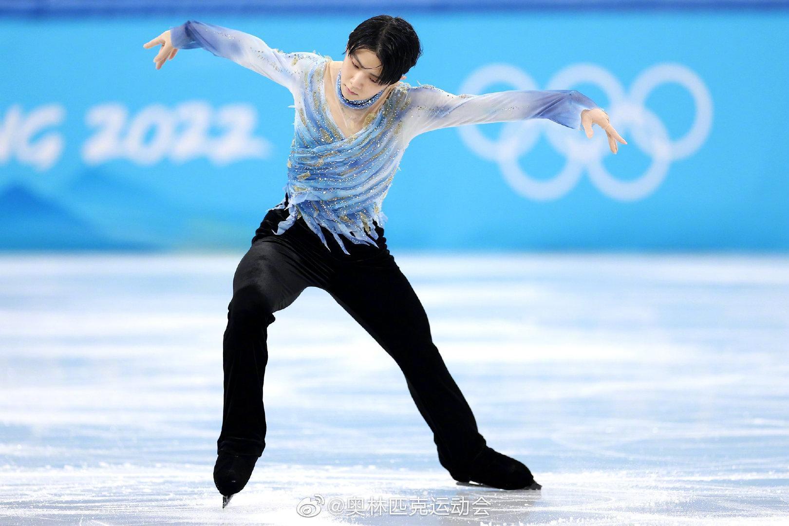 羽生結弦昨在男單短曲項目排行第8名。(翻攝奧林匹克運動會微博)