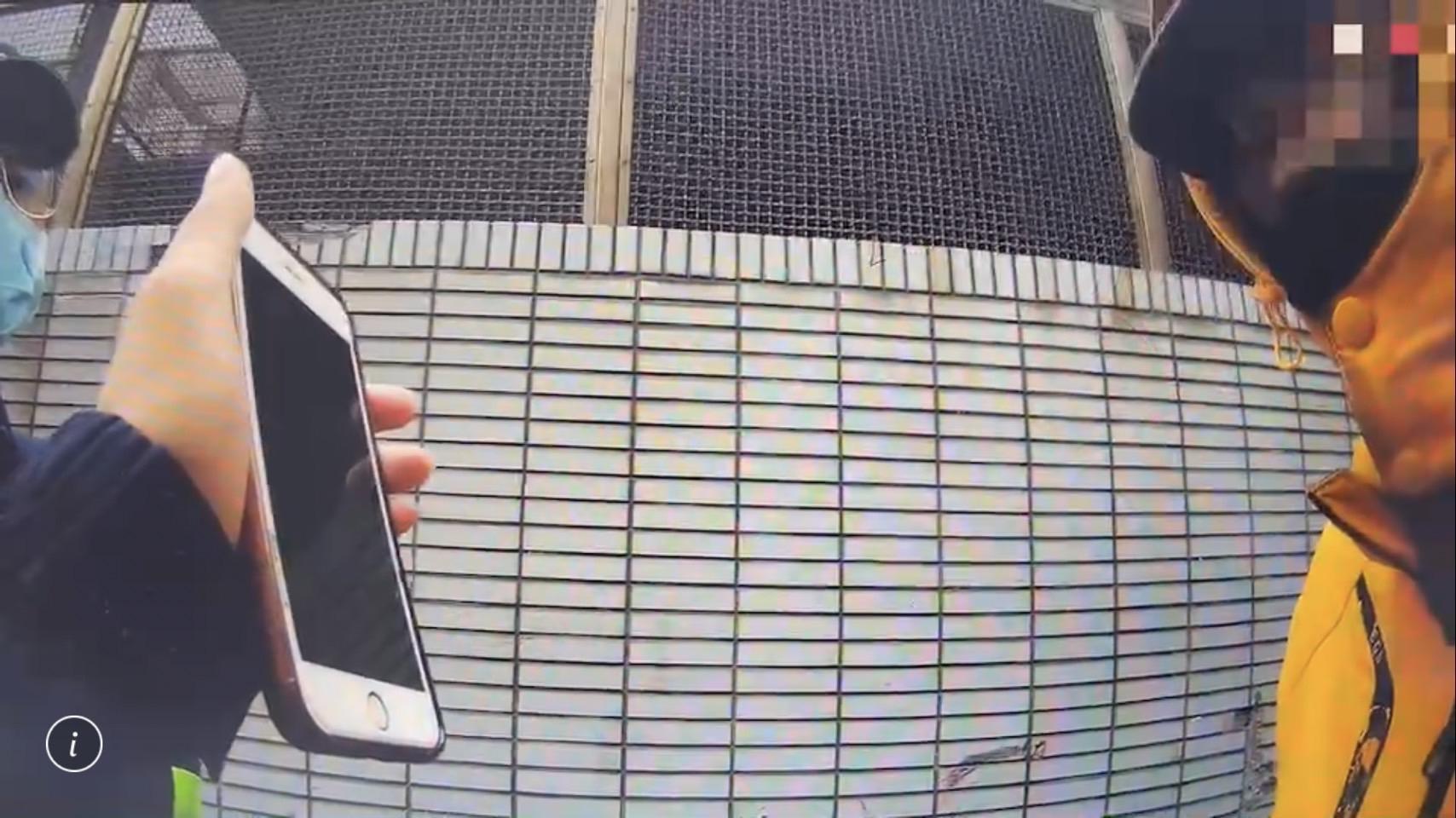 警方找到林男,並向林男出示監視器畫面,但林男矢口否認。(翻攝畫面)