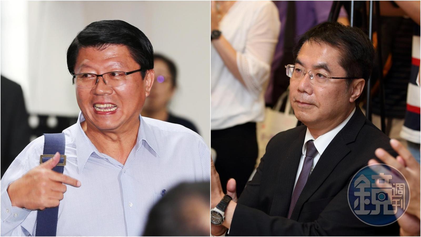 謝龍介（左）表態參加藍營提名機制，爭取參選台南市長，現任市長黃偉哲（右）回應了。（本刊資料照）