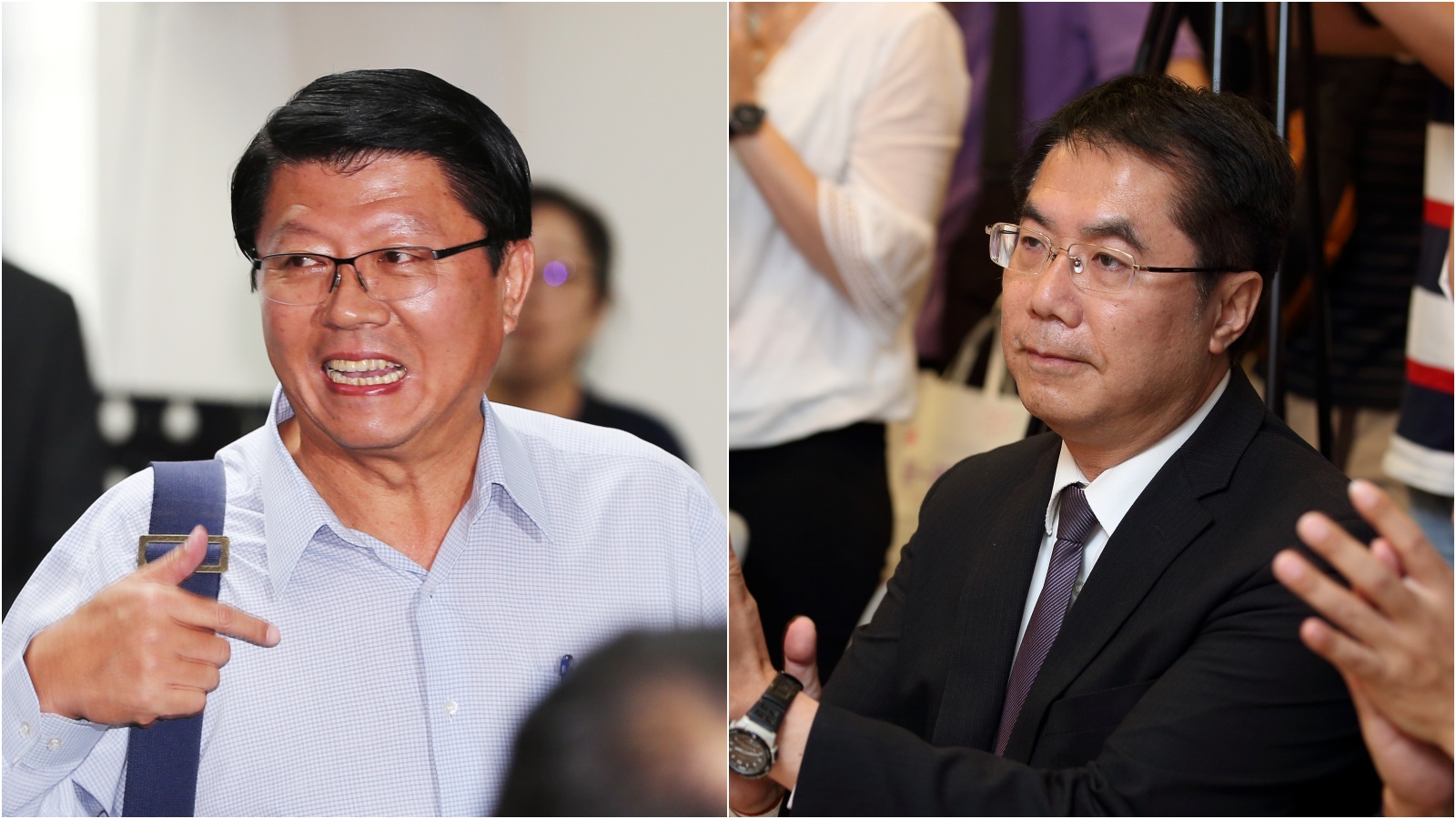 謝龍介(左)表態參加藍營提名機制,爭取參選台南市長,現任市長黃偉哲(右)回應了。(本刊資料照)