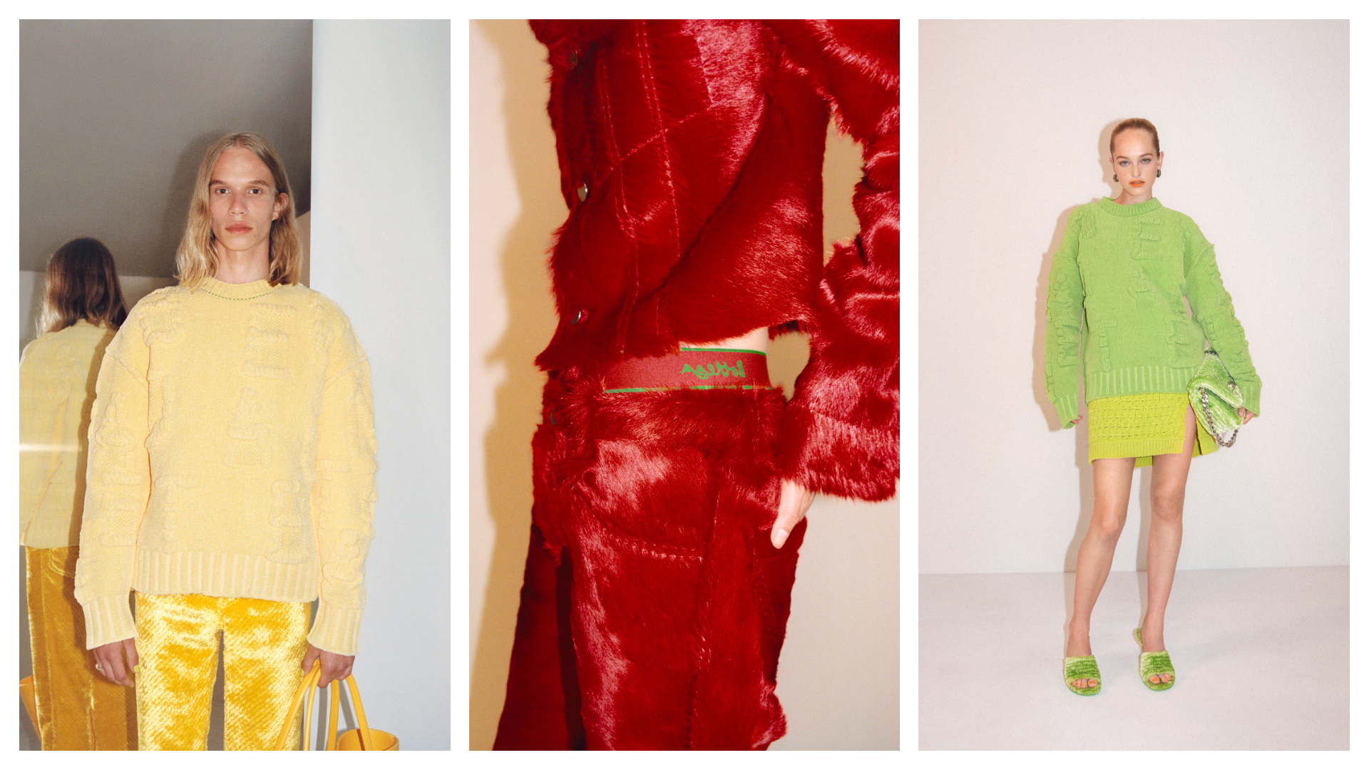 最近在年輕族群討論度十分高的BOTTEGA VENETA，2022早春除了時髦輪廓的新衣，更有新尺寸的經典款包包，顏色更是可愛死啦！（BOTTEGA VENETA提供）