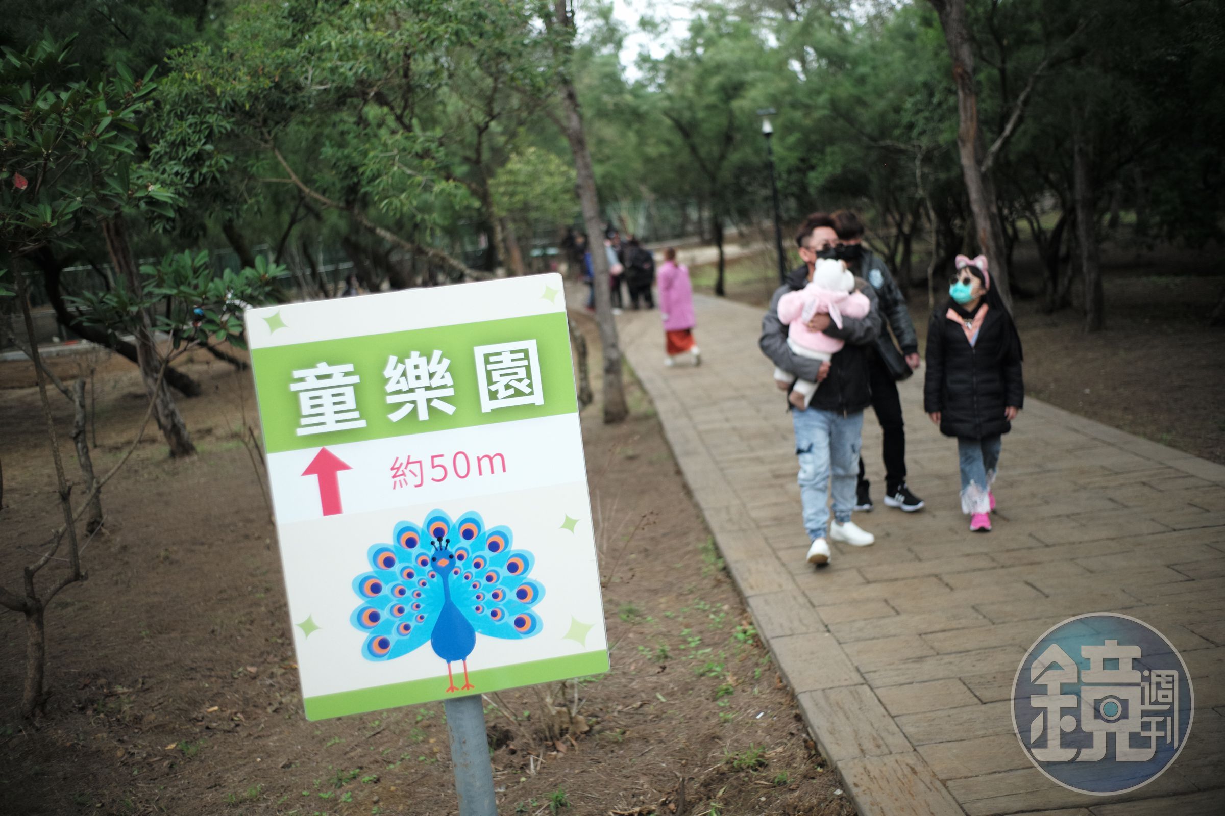 藍孔雀被選為園區內的看板動物。