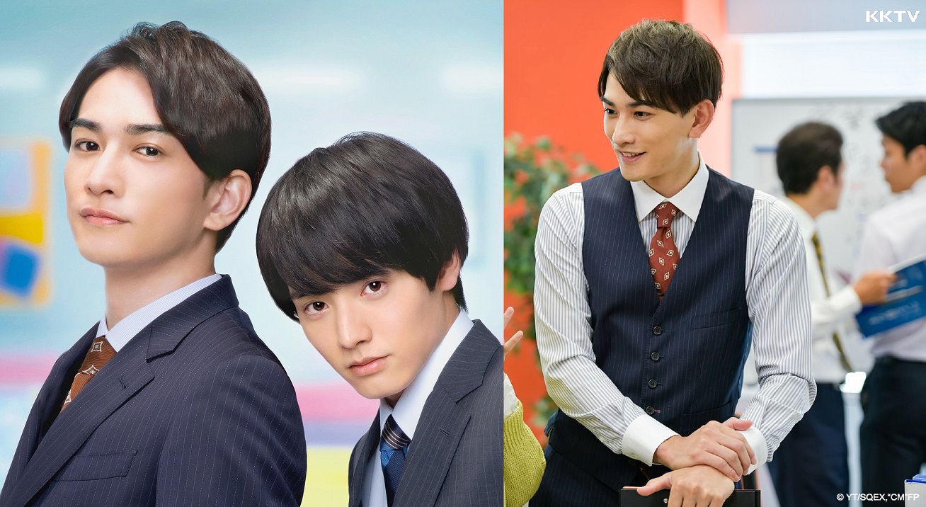 《如果30歲還是處男，似乎就能成為魔法師》電影版主視覺（左圖）昨曝光後，立刻有粉絲發現町田啓太飾演的黑澤（左圖左）所配戴的領帶是日劇版（右圖）也曾出現的款式。（左圖車庫娛樂提供，右圖KKTV提供）  