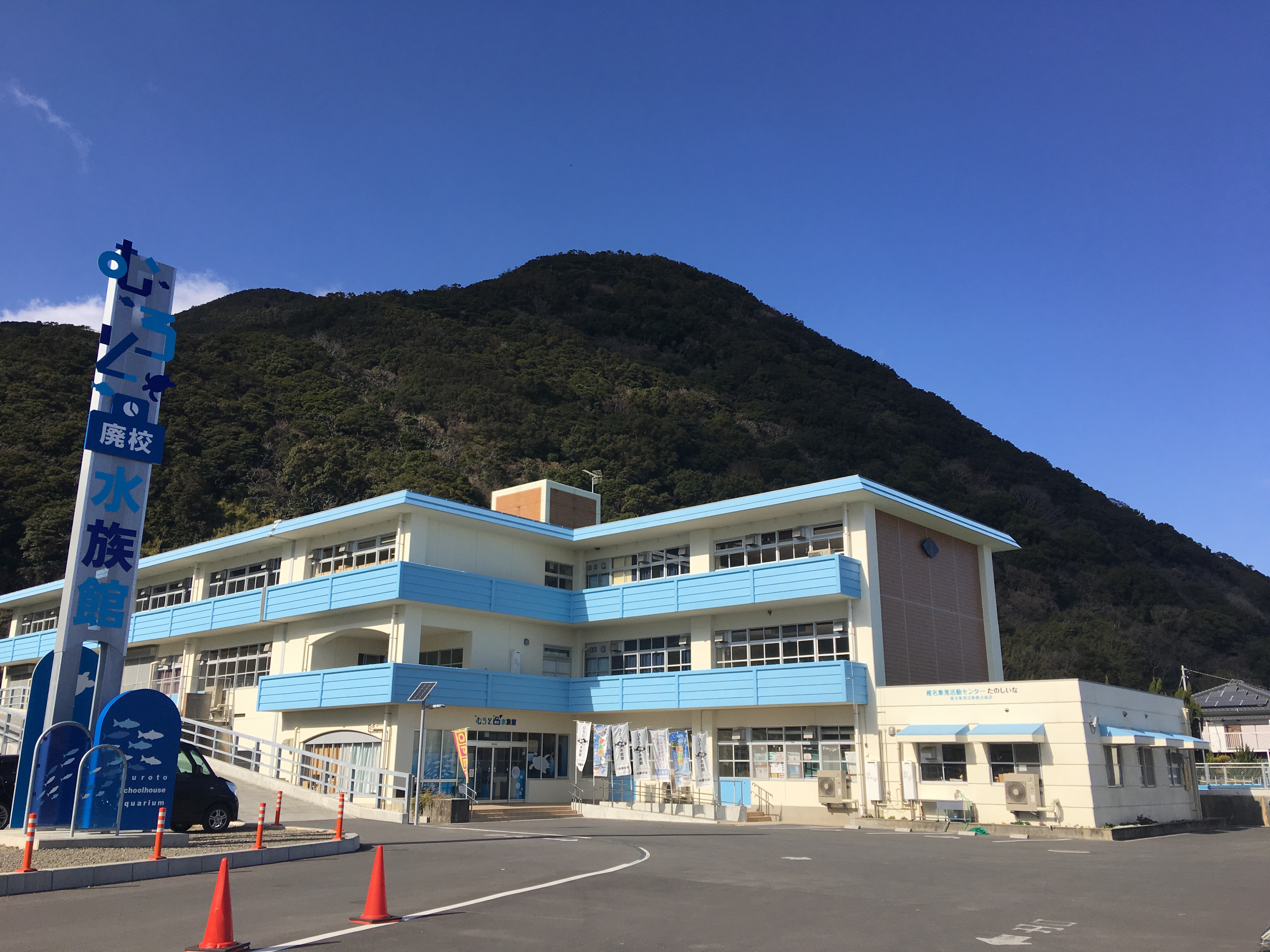 「室戶廢校水族館」是由室戶市2006年廢校的舊椎名小學改造而成的。（高知縣國際觀光課提供）