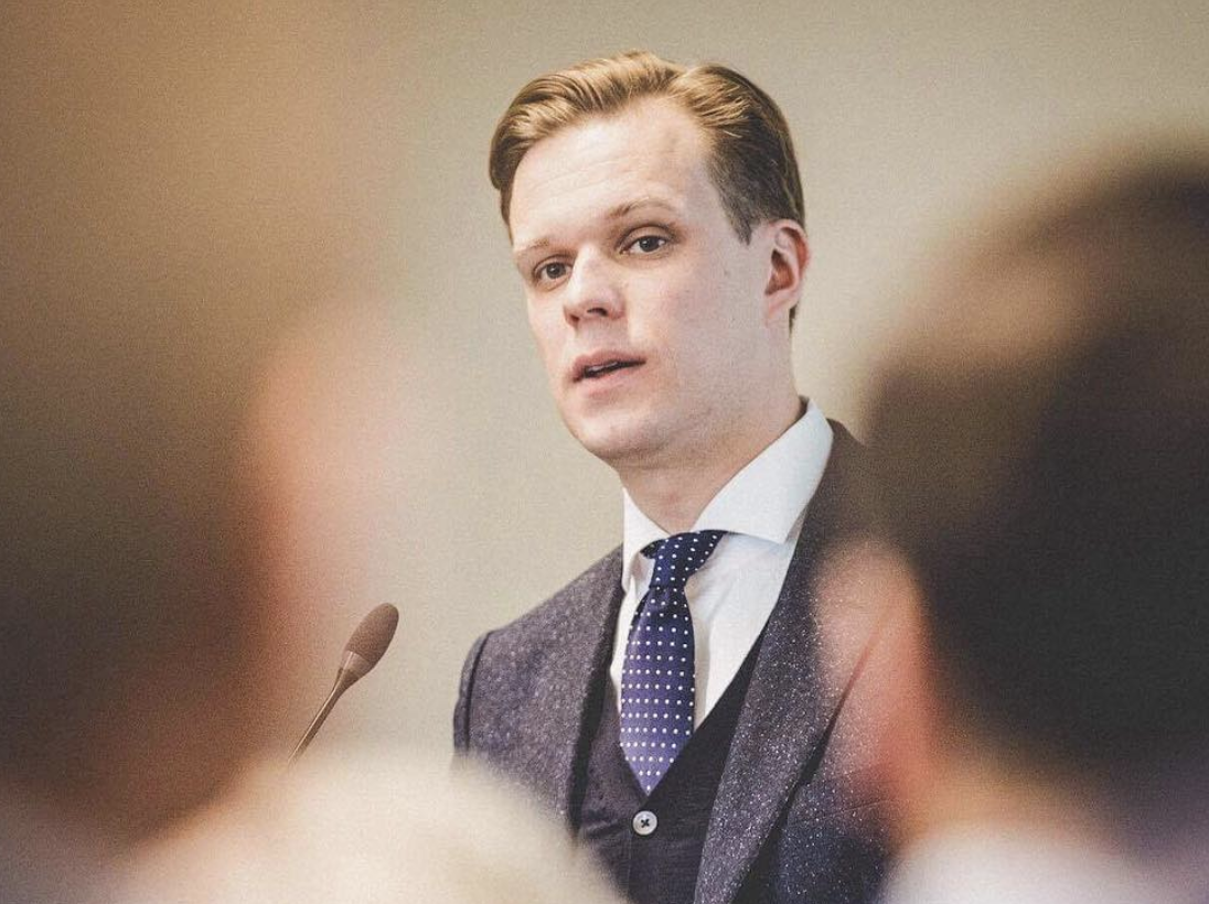 立陶宛外交部長藍斯柏吉斯（Gabrielius Landsbergis）近期訪澳，發表演說時對台灣設處表達堅定立場。（翻攝Gabrielius Landsbergis ig）