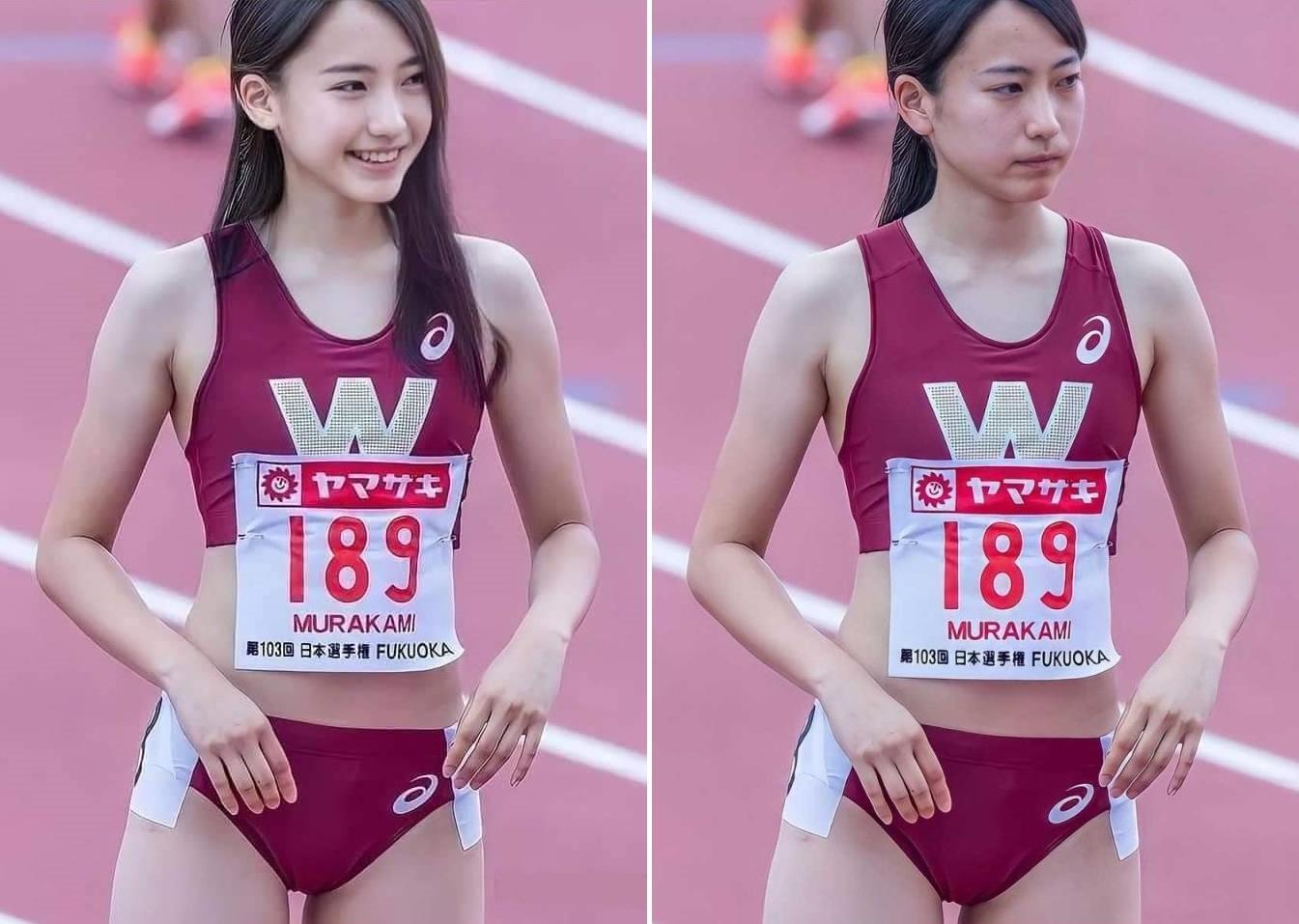 田徑少女「奇蹟美照」原圖曝光，網友大讚本尊比P圖更美。（翻攝臉書社團《爆廢公社》）