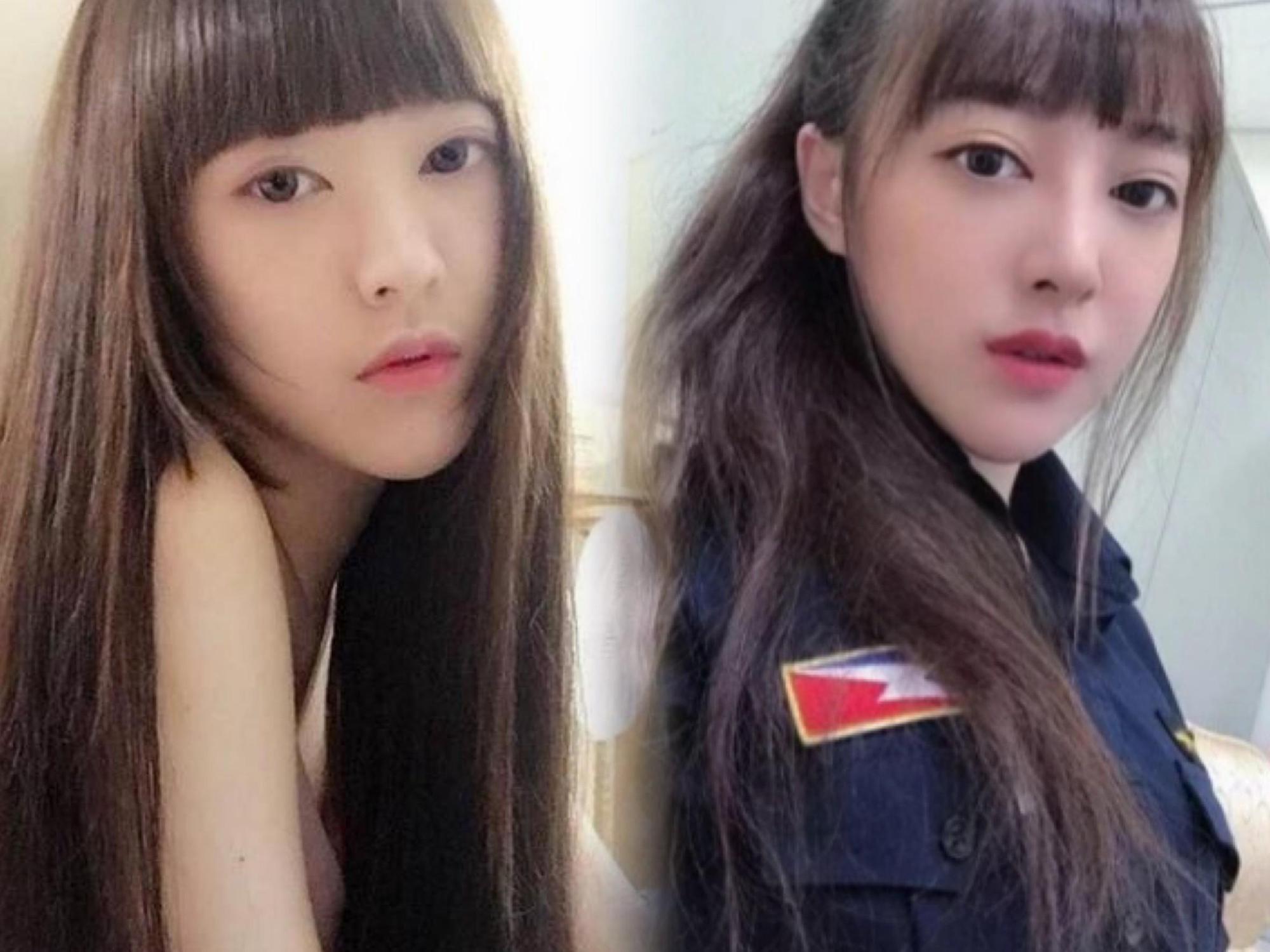 新北市保大一名許姓女警長相甜美,有新北警之花之稱,工作表現同樣亮眼。(翻攝畫面)