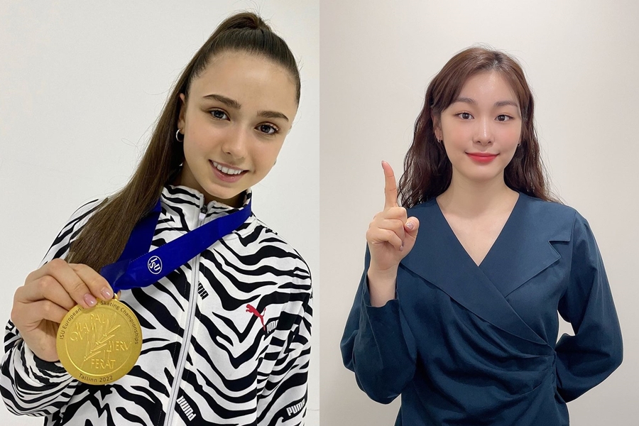 對於俄羅斯天才少女瓦莉娃（左）的禁藥爭議，南韓花滑天后金妍兒（右）昨日在IG發聲。（翻攝自@yunakim、@kamilavalieva26 IG）