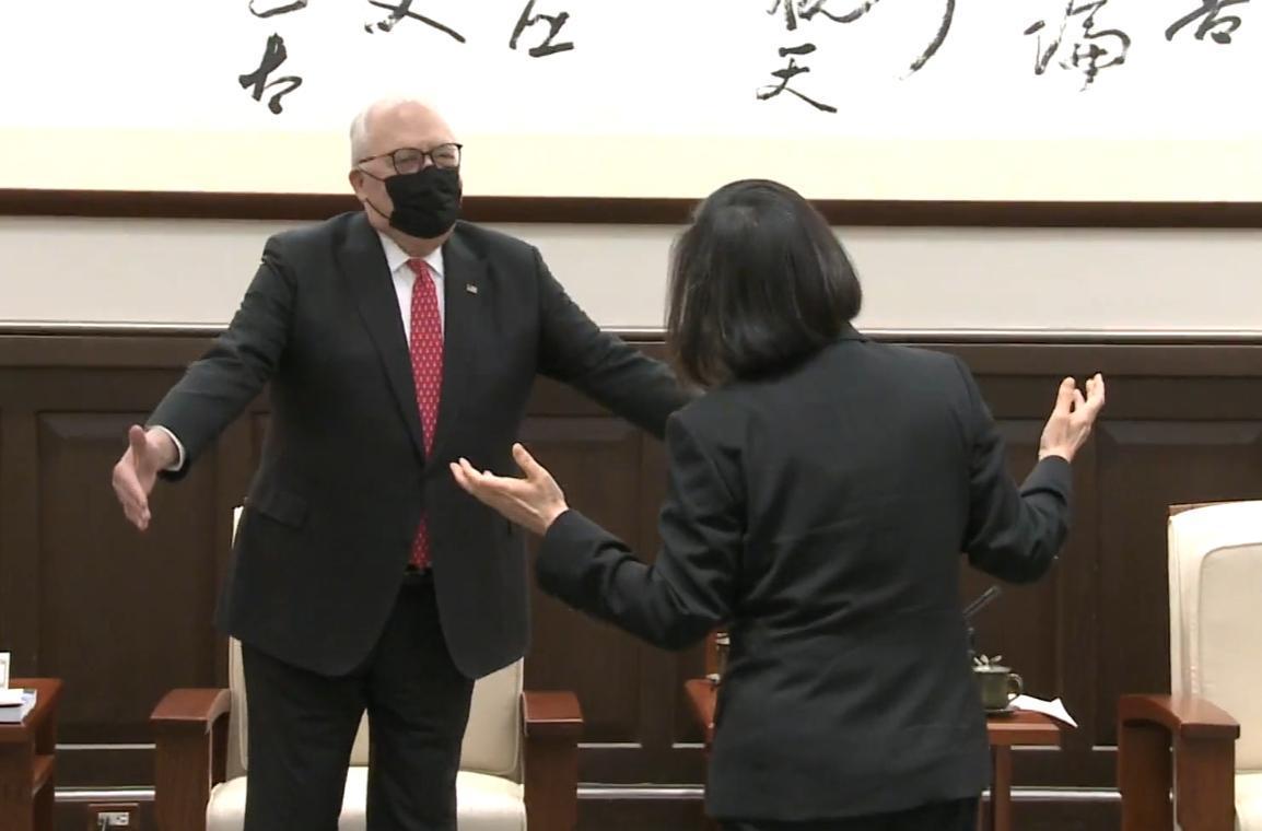 總統蔡英文接見「傳統基金會」創辦人佛訥。(翻攝自蔡英文臉書)