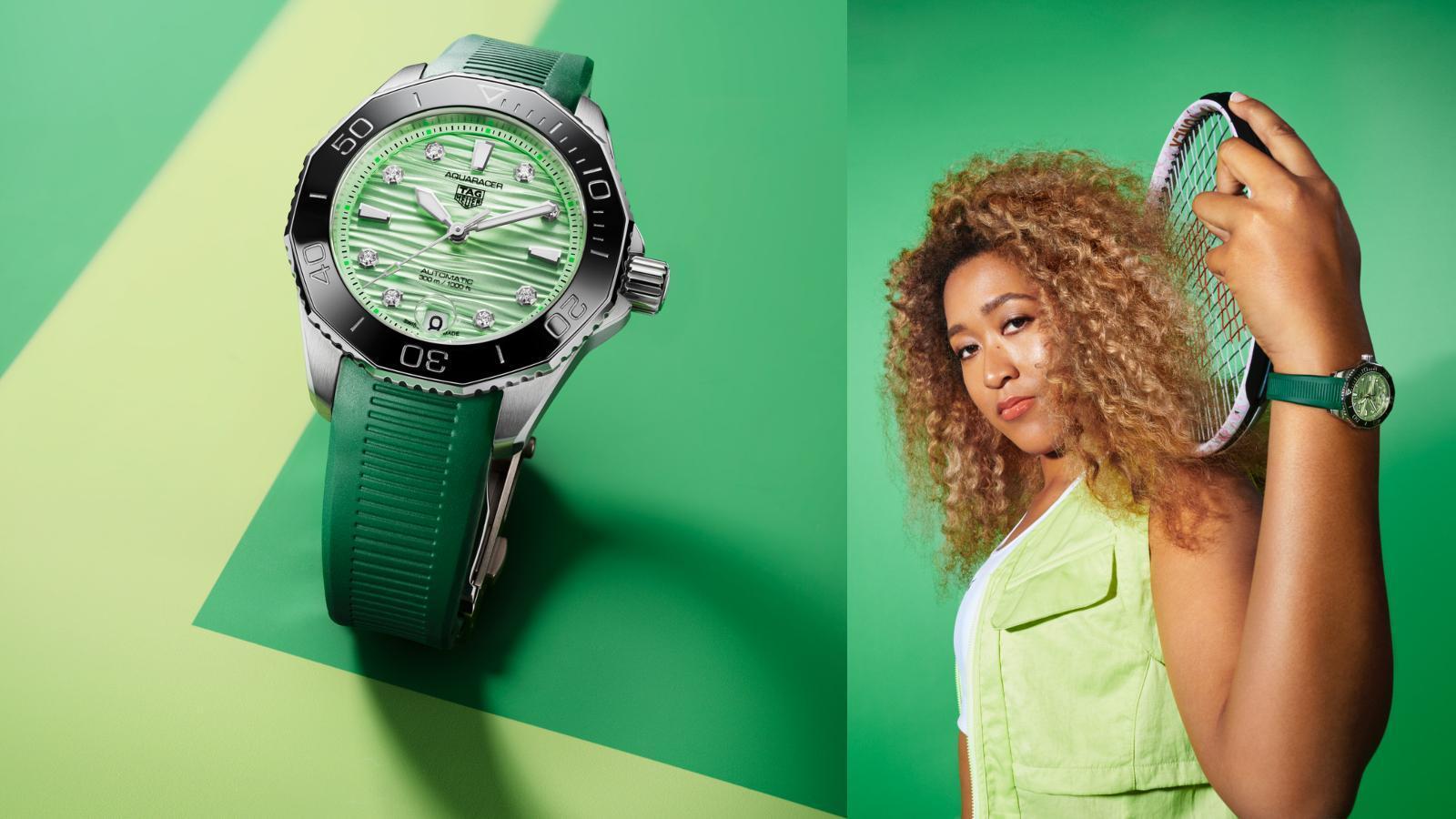 2021年1月大坂直美（Naomi Osaka）正式成為TAG HEUER全球品牌大使，今年為了紀念雙方的合作關係，共同推出一款Aquaracer Professional 300限量腕錶。建議售價NT$129,600。