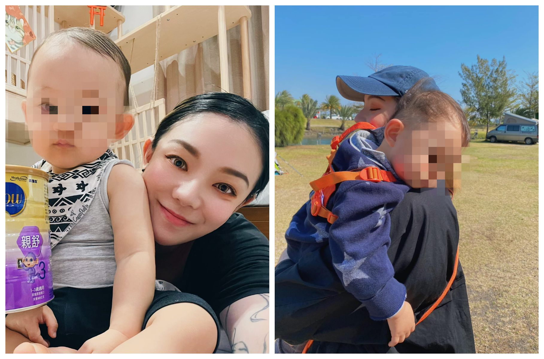 歐陽靖現在在台灣獨自照顧兒子。（翻攝歐陽靖臉書）