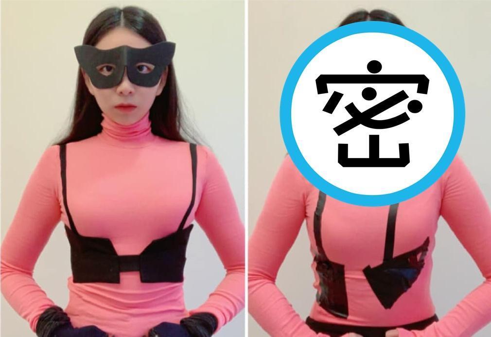 正妹「30才jk濃濃」完美詮釋全聯漫威英雄公仔的2種版本。（翻攝自30才jk濃濃臉書）